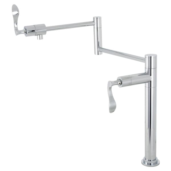 Deck Mount Pot Filler, Polished Chrome